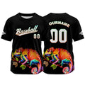 Camiseta de béisbol negra personalizada con nombre número y logotipo personalizados