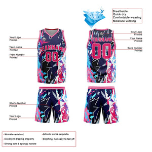 Uniforme de baloncesto personalizado de color rojo roto con tu logotipo-nombre y número impresos