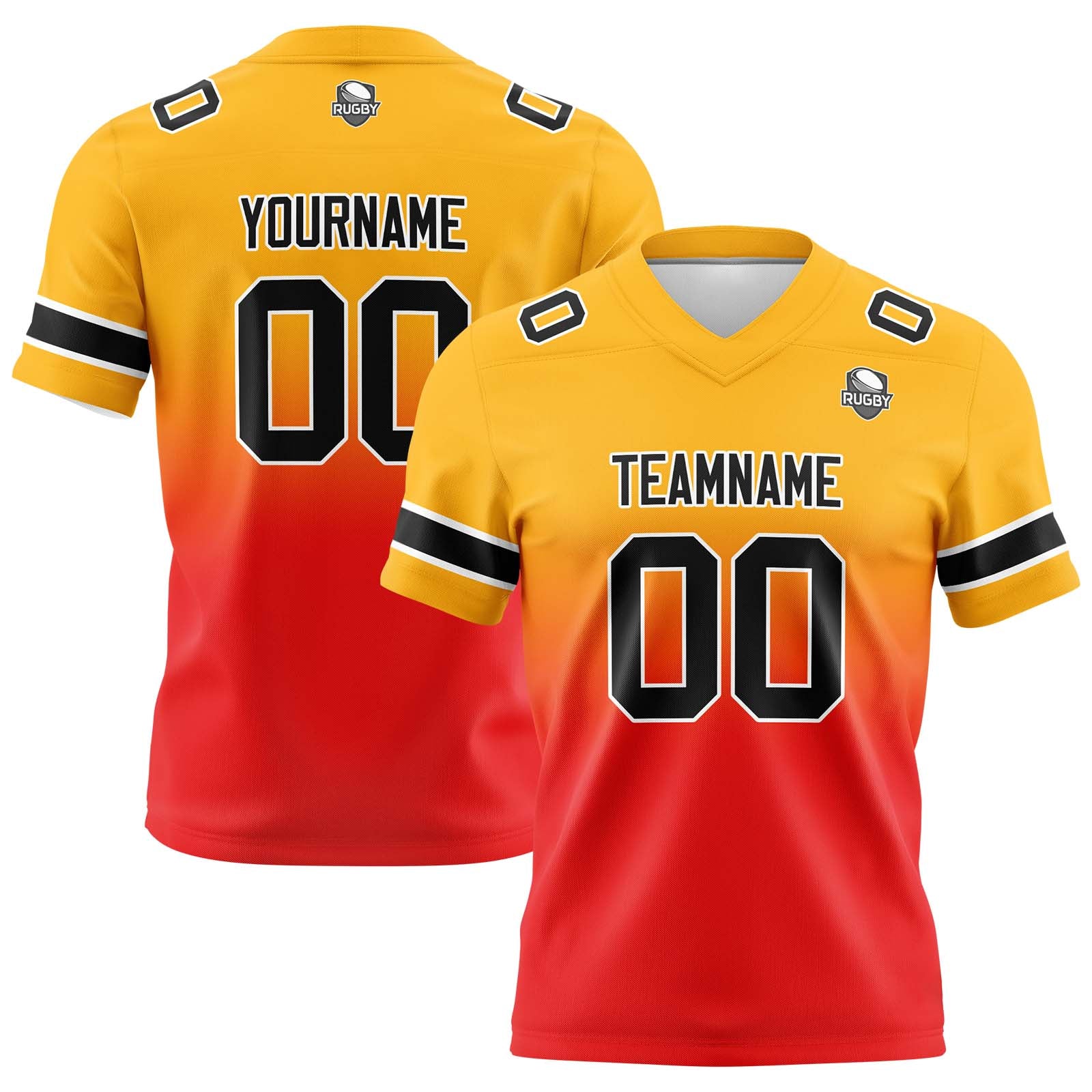 Camisetas de fútbol personalizadas con degradado-nombre-número y logotipo para adultos-niños y equipos