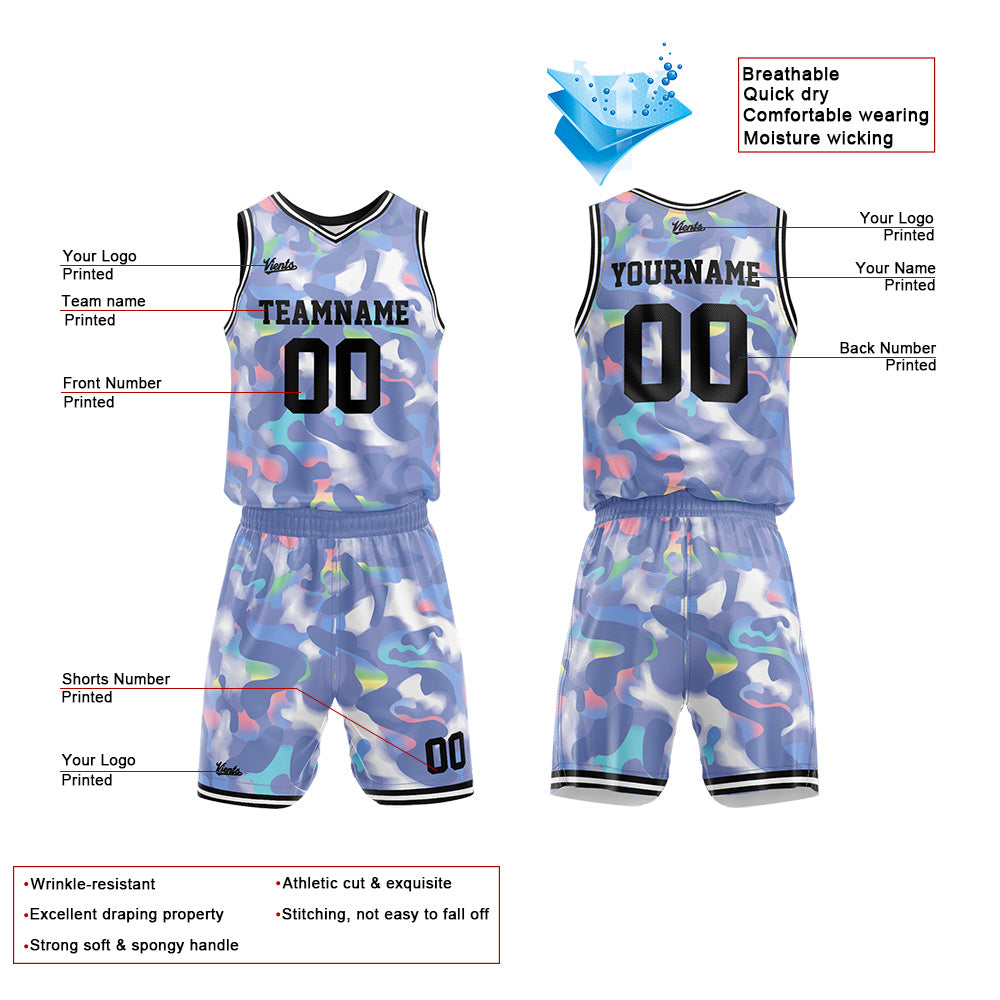 Uniforme de baloncesto personalizado en un precioso color gris azulado con tu logotipo-nombre y número impresos