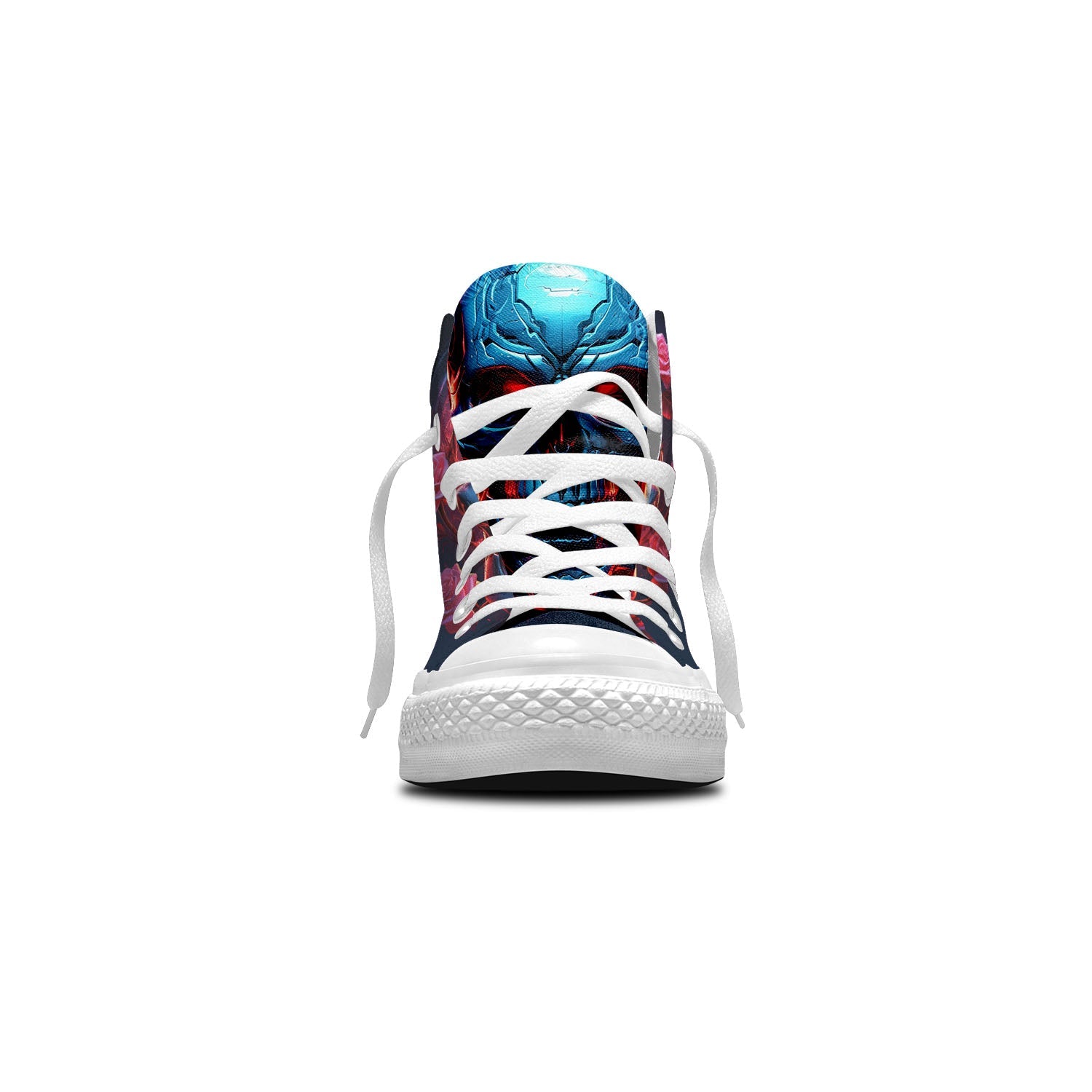 Skull Symphony: Zapatillas unisex de media caña de lona -Adéntrate en una vibrante melodía de color con un diseño de lápiz inspirado en calaveras para hombres y mujeres