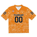 Camiseta de fútbol personalizada con nombre y número del equipo impresos y bordados-color naranja