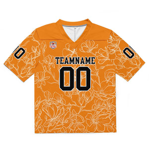Camiseta de fútbol personalizada con nombre y número del equipo impresos y bordados-color naranja