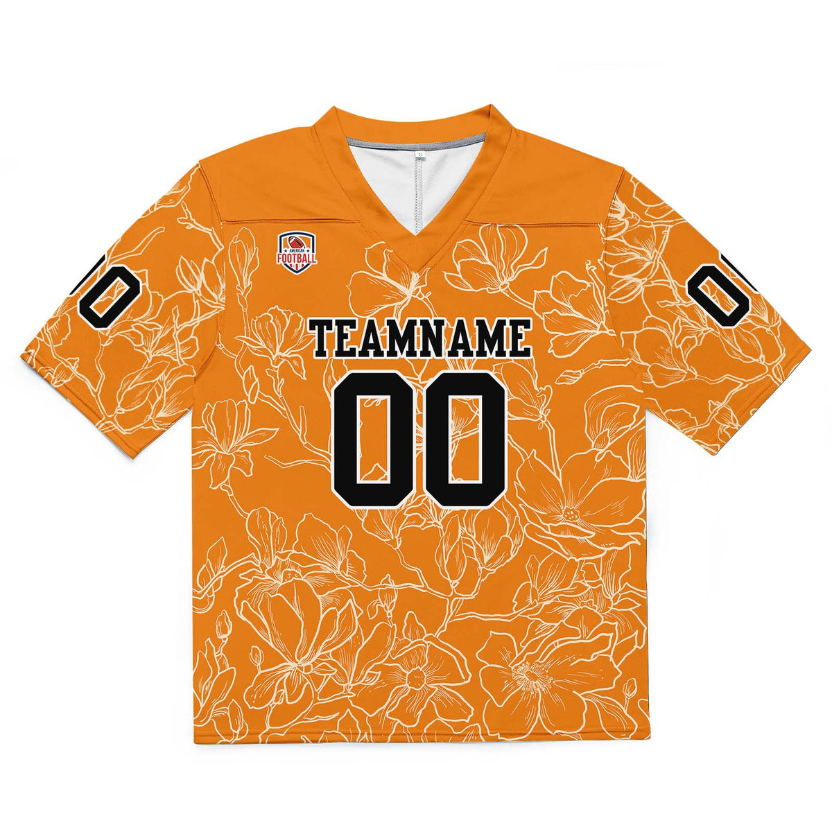 Camiseta de fútbol personalizada con nombre y número del equipo impresos y bordados-color naranja