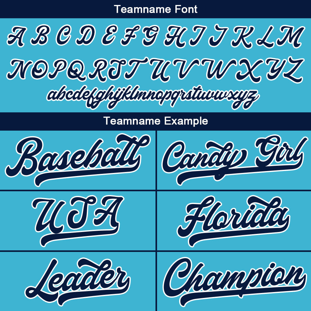 Camiseta de béisbol con dise?o personalizado estampado completo en azul claro negro y naranja