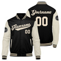 Chaqueta universitaria personalizada estilo Letterman para hombres-mujeres y jóvenes-color negro y crema