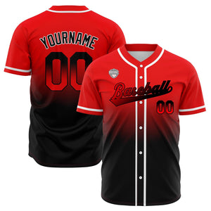 Camisetas de béisbol personalizadas con degradado nombre número y logotipo