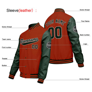 Chaquetas universitarias personalizadas de color naranja y verde para hombres & mujeres y jóvenes & Chaquetas Letterman personalizadas