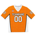 Camiseta de fútbol personalizada con nombre y número del equipo impresos y bordados-color naranja