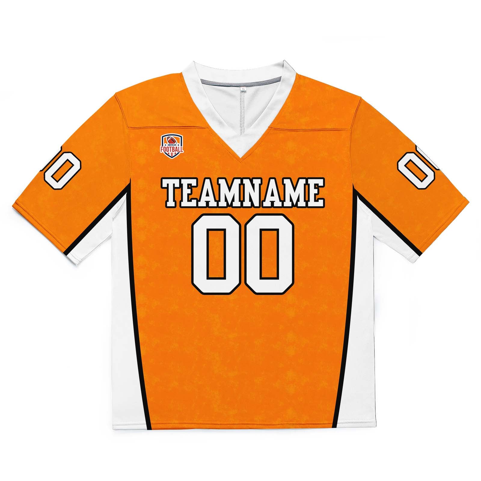Camiseta de fútbol personalizada con nombre y número del equipo impresos y bordados-color naranja