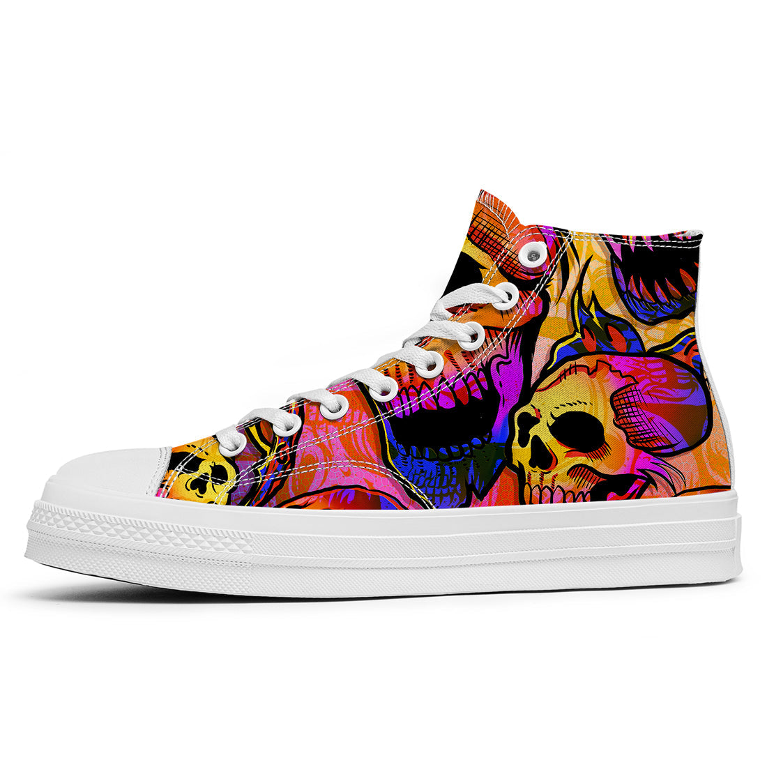 Resalta tu estilo con las zapatillas de lona de caña media Skeleton para hombre y mujer