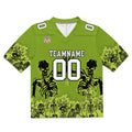 Camiseta de fútbol personalizada con nombre y número del equipo impresos y bordados-color verde