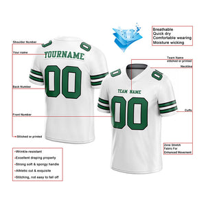 customized authentic football jersey white green-black mesh