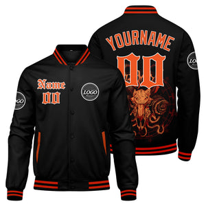 Chaqueta universitaria personalizada estilo Letterman para hombres-mujeres y jóvenes-color naranja