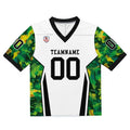 Camiseta de fútbol personalizada con nombre y número del equipo impresos y bordados-color blanco y verde
