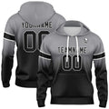 Sudadera con capucha personalizada con degradado para hombre-mujer-niña o niño Estampa tu logotipo-nombre y número Gris y negro