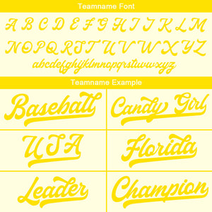 Camiseta de béisbol personalizada con diseño bordado & estilo hip hop & color crema y amarillo