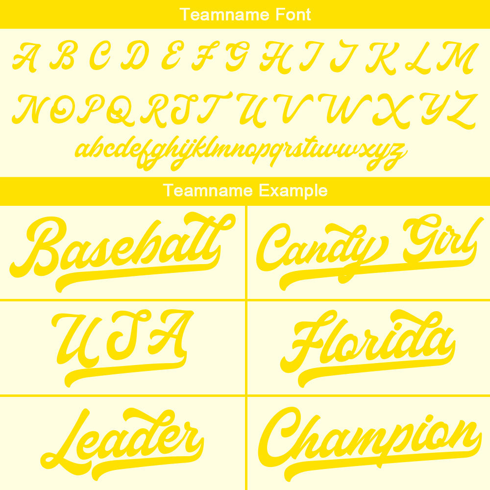 Camiseta de béisbol personalizada con diseño bordado & estilo hip hop & color crema y amarillo
