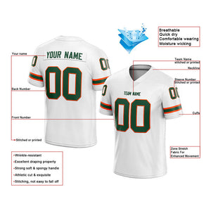 customized  authentic football jersey white-green-orange