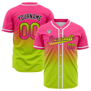 Camisetas de béisbol personalizadas con degradado nombre número y logotipo