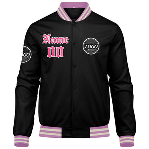 Chaqueta universitaria personalizada estilo Letterman para hombres-mujeres y jóvenes-color rosa