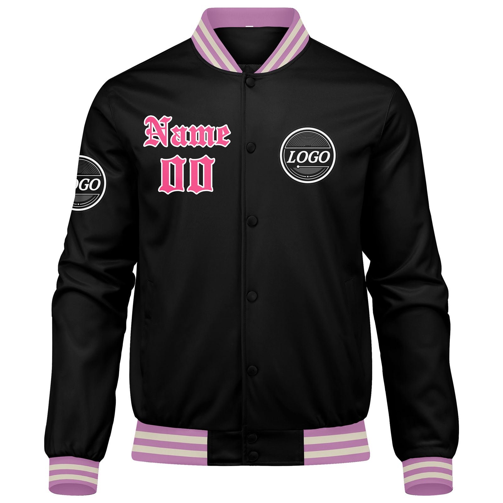 Chaqueta universitaria personalizada estilo Letterman para hombres-mujeres y jóvenes-color rosa