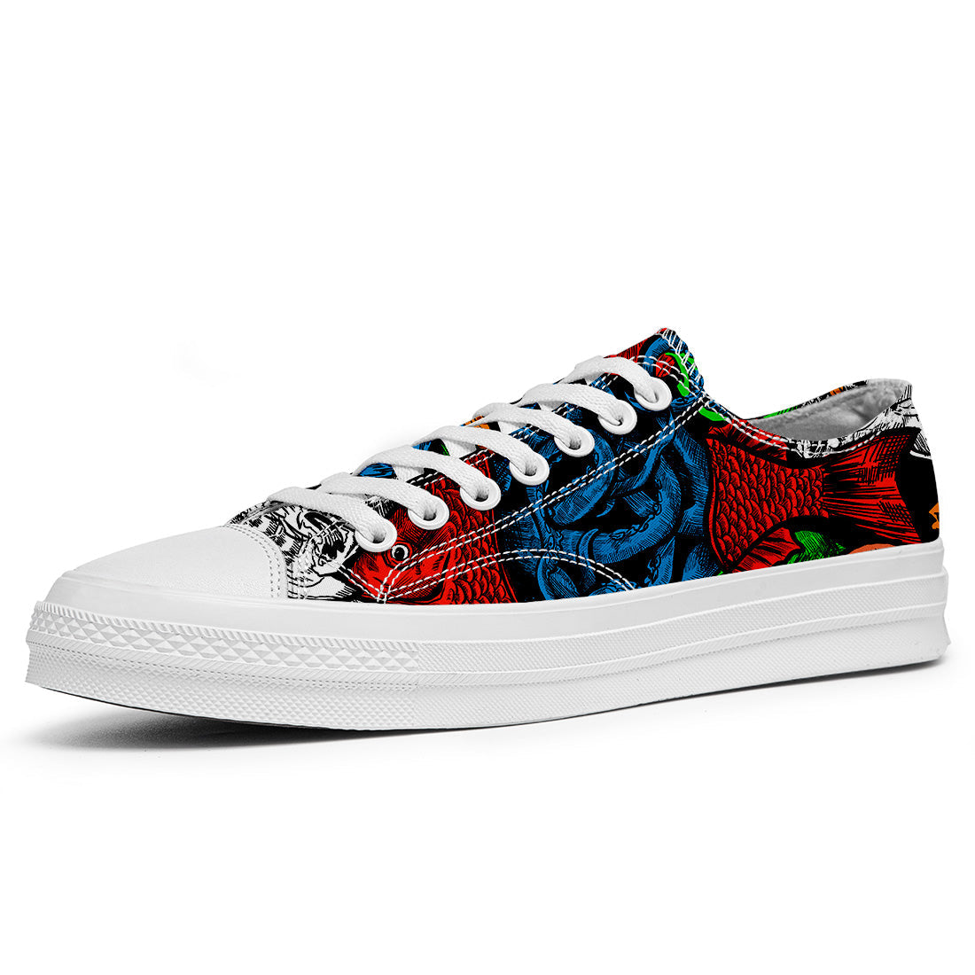 Resalta tu estilo con las zapatillas bajas de lona Fish para hombre y mujer