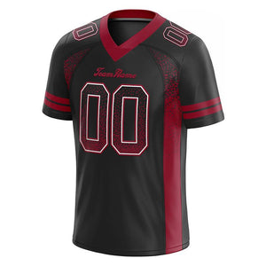 custom authentic drift fashion football jersey black-red mesh