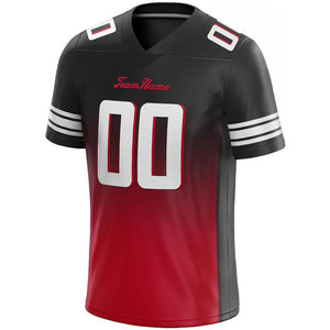 custom authentic gradient fashion football jersey black-red-white mesh