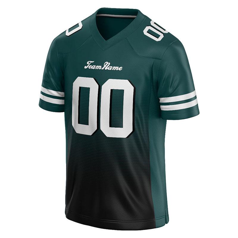 custom authentic gradient fashion football jersey green-black-white mesh