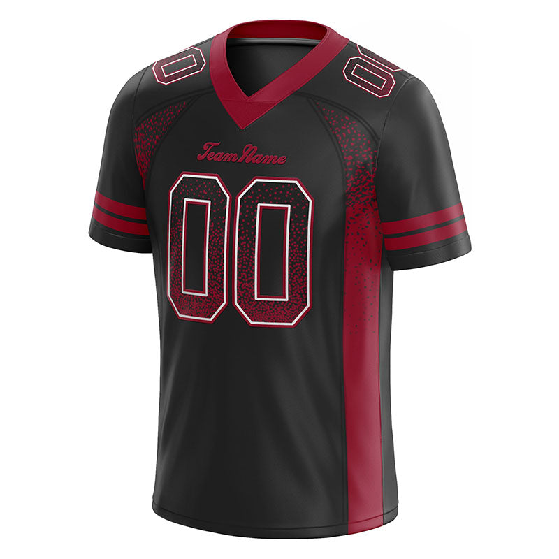 custom authentic drift fashion football jersey red-black mesh