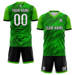 Conjunto personalizado de camiseta y jersey verde para niños y adultos