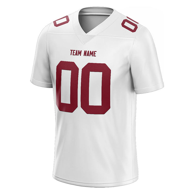 customized  authentic football jersey white-red mesh