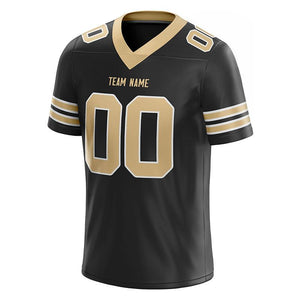 custom authentic football jersey black-gold mesh