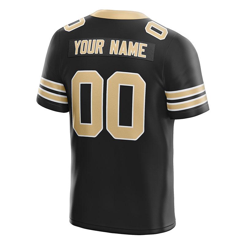 custom authentic football jersey black-gold mesh