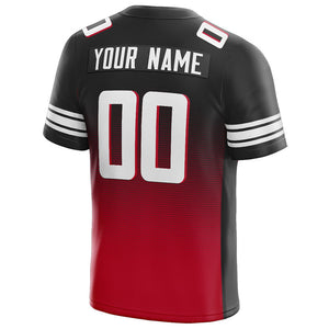 custom authentic gradient fashion football jersey red-black-white mesh