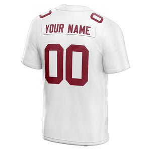 customized  authentic football jersey white-red mesh