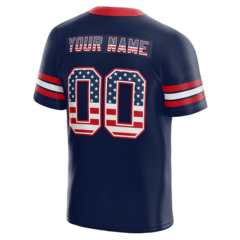 custom authentic football jersey white-navy-red mesh size 7x