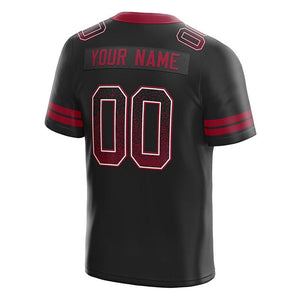 custom authentic drift fashion football jersey black-red mesh