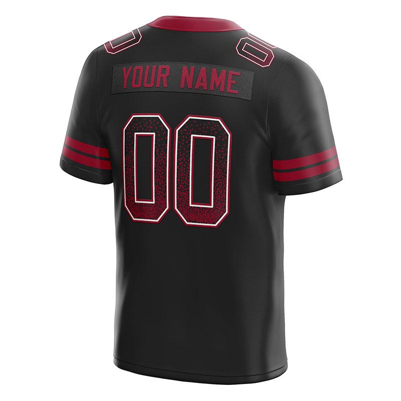 custom authentic drift fashion football jersey black-red mesh