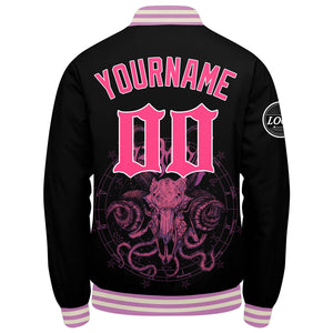 Chaqueta universitaria personalizada estilo Letterman para hombres-mujeres y jóvenes-color rosa