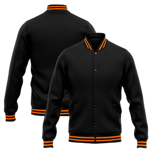 Chaqueta universitaria personalizada estilo Letterman para hombres-mujeres y jóvenes-color naranja y negro