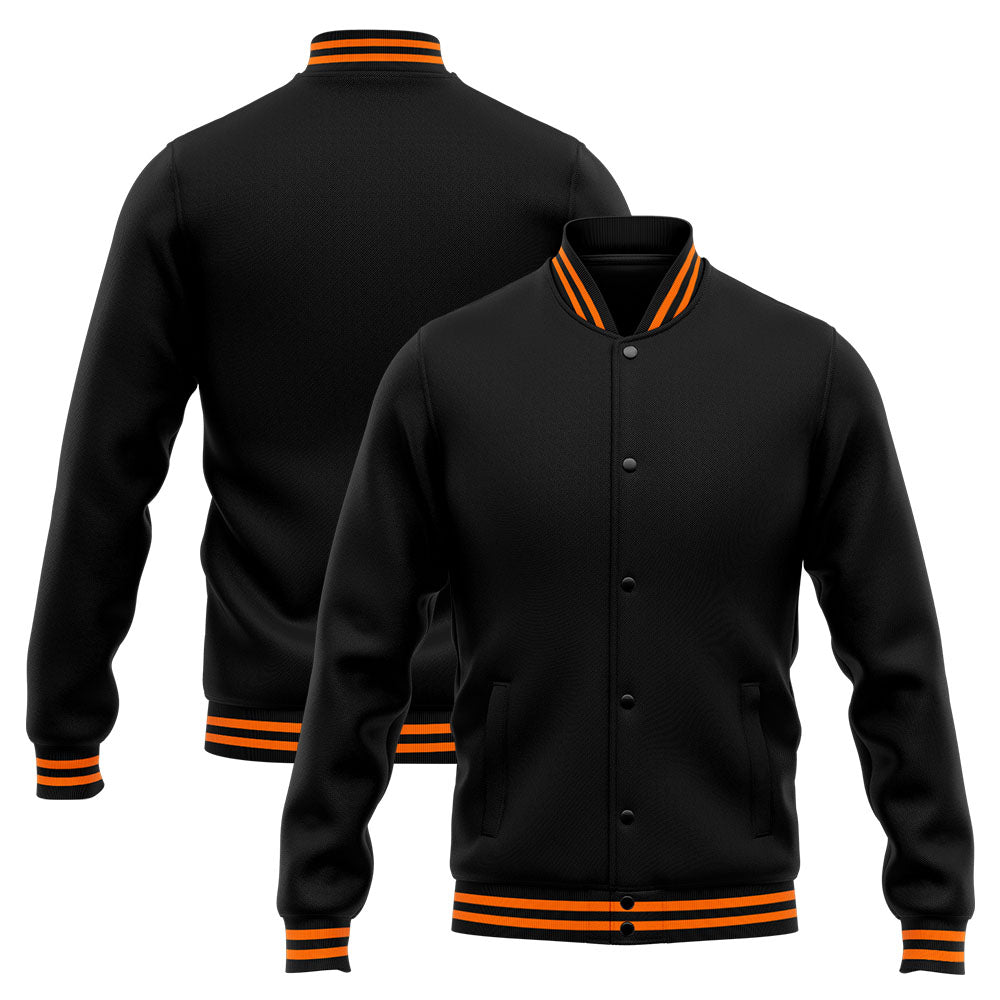 Chaqueta universitaria personalizada estilo Letterman para hombres-mujeres y jóvenes-color naranja y negro