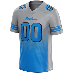 custom authentic gradient fashion football jersey gray-blue-black