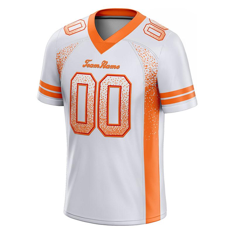 team custom authentic drift fashion football jersey white-orange mesh