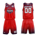 Uniforme de baloncesto personalizado de la Marina Roja impreso con su logotipo-nombre y número