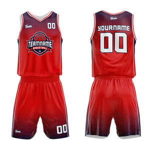 Uniforme de baloncesto personalizado de la Marina Roja impreso con su logotipo-nombre y número
