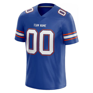customized  authentic football jersey royal-white-orange mesh