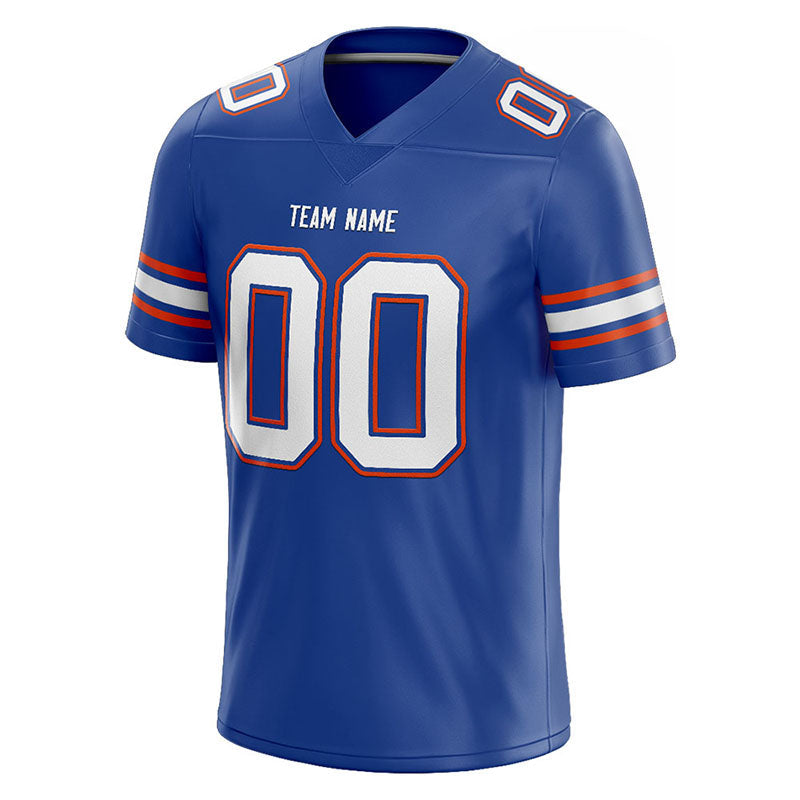 customized  authentic football jersey royal-white-orange mesh