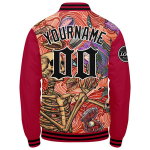 Chaqueta universitaria personalizada estilo Letterman para hombres-mujeres y jóvenes-color rojo